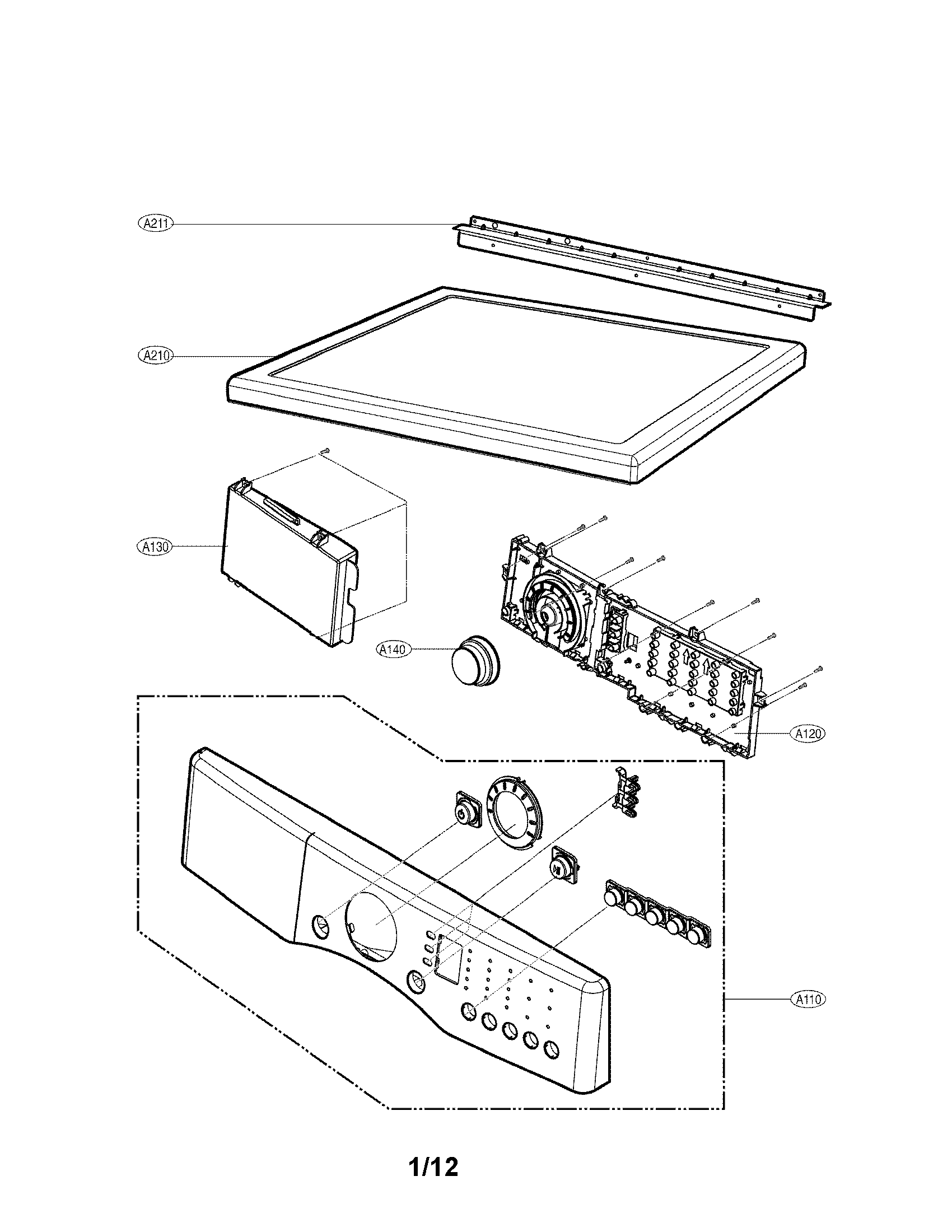 Control panel and plate assembly parts