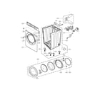 LG DLE3733U cabinet and door assembly parts diagram