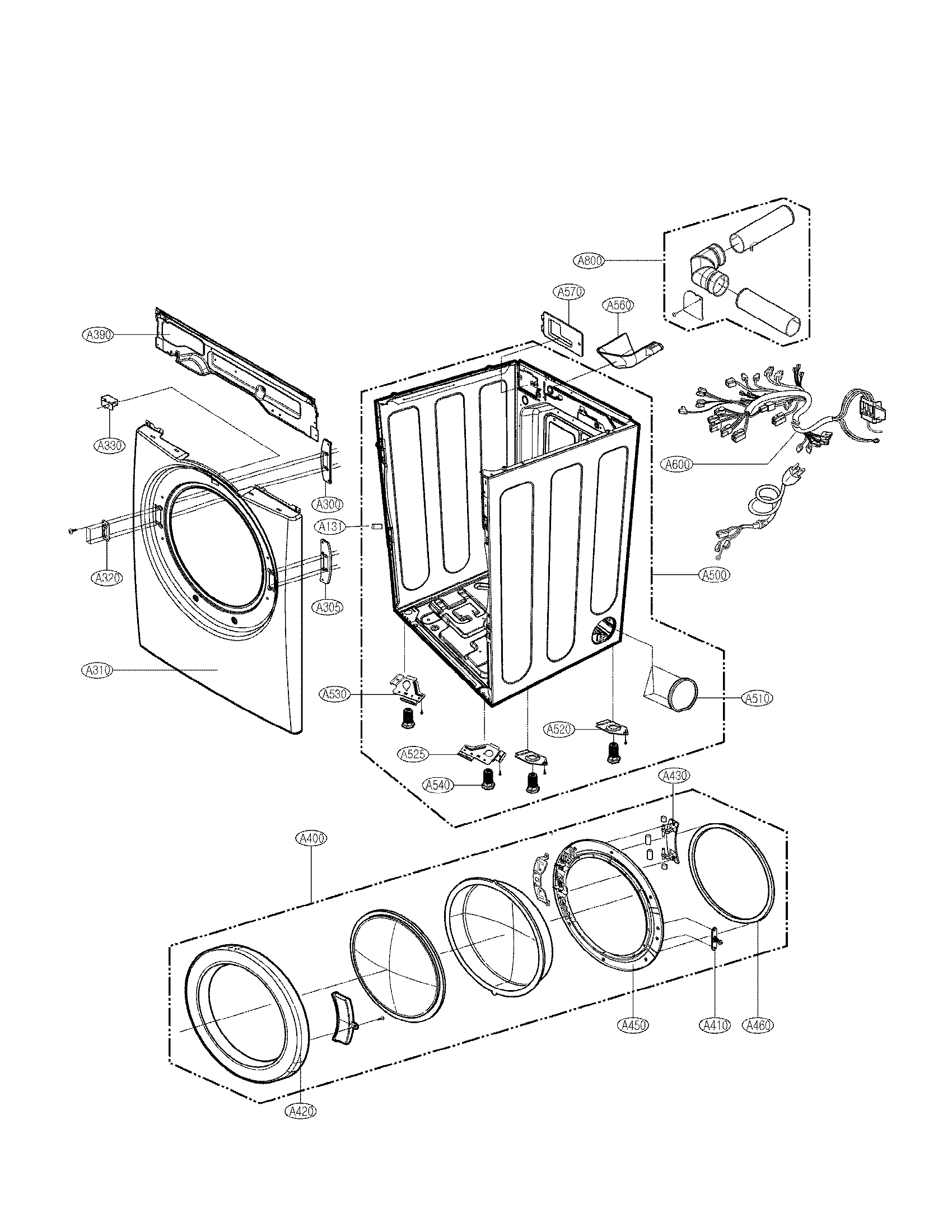Cabinet and door assembly parts