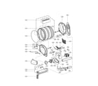 LG DLE3733U drum and motor assembly parts diagram