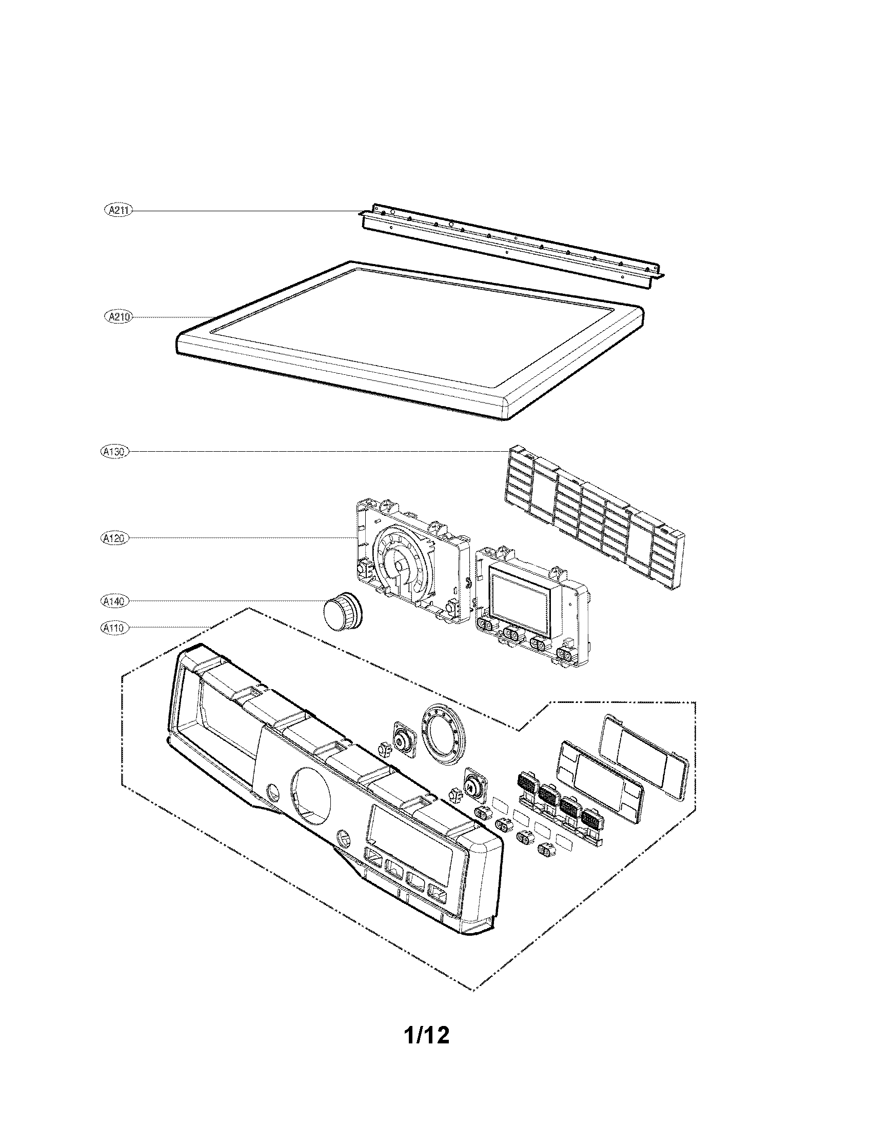 Control panel and plate assembly parts