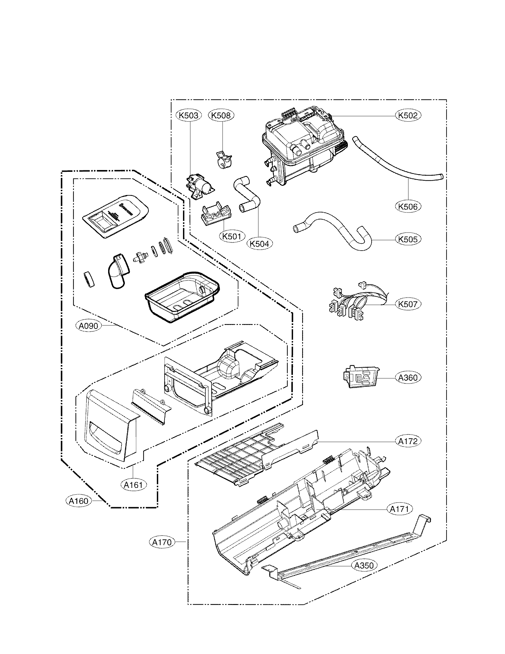 Panel drawer & guide assembly