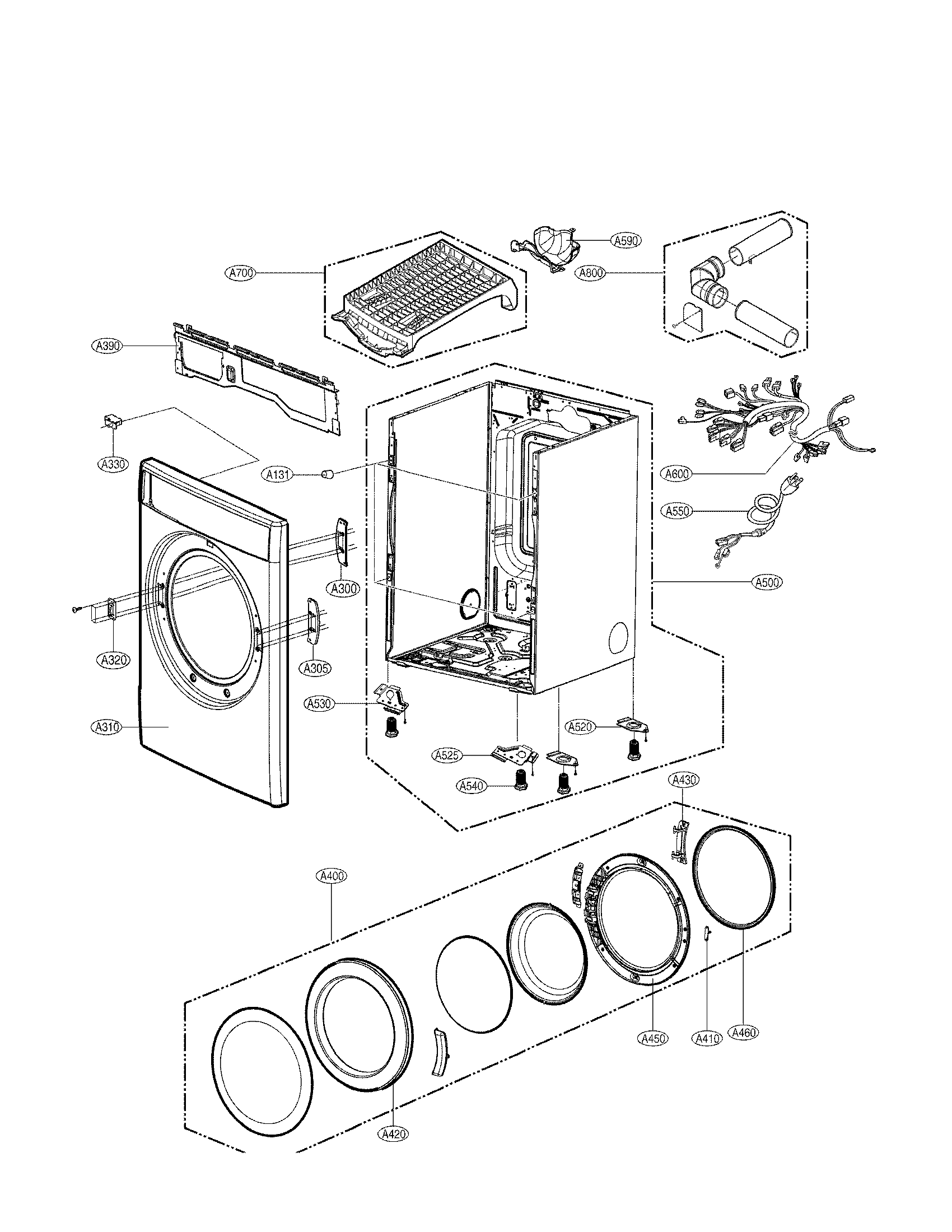 Cabinet and door assembly parts