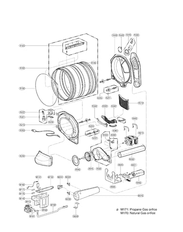 Drum and motor assembly parts