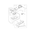 LG DLGX5102V panel drawer assembly and guide assembly parts diagram