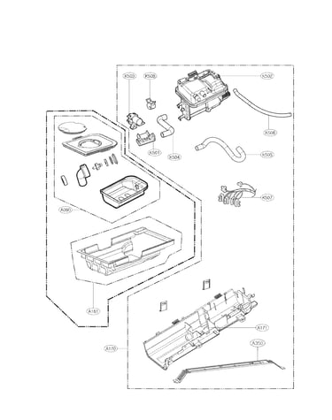 Panel drawer assembly and guide assembly parts