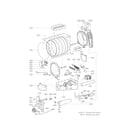 LG DLGX5102V drum and motor assembly parts diagram