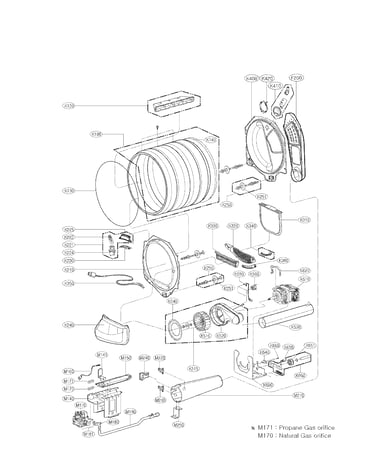 Drum and motor assembly parts