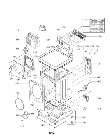 Cabinet and control panel assembly parts