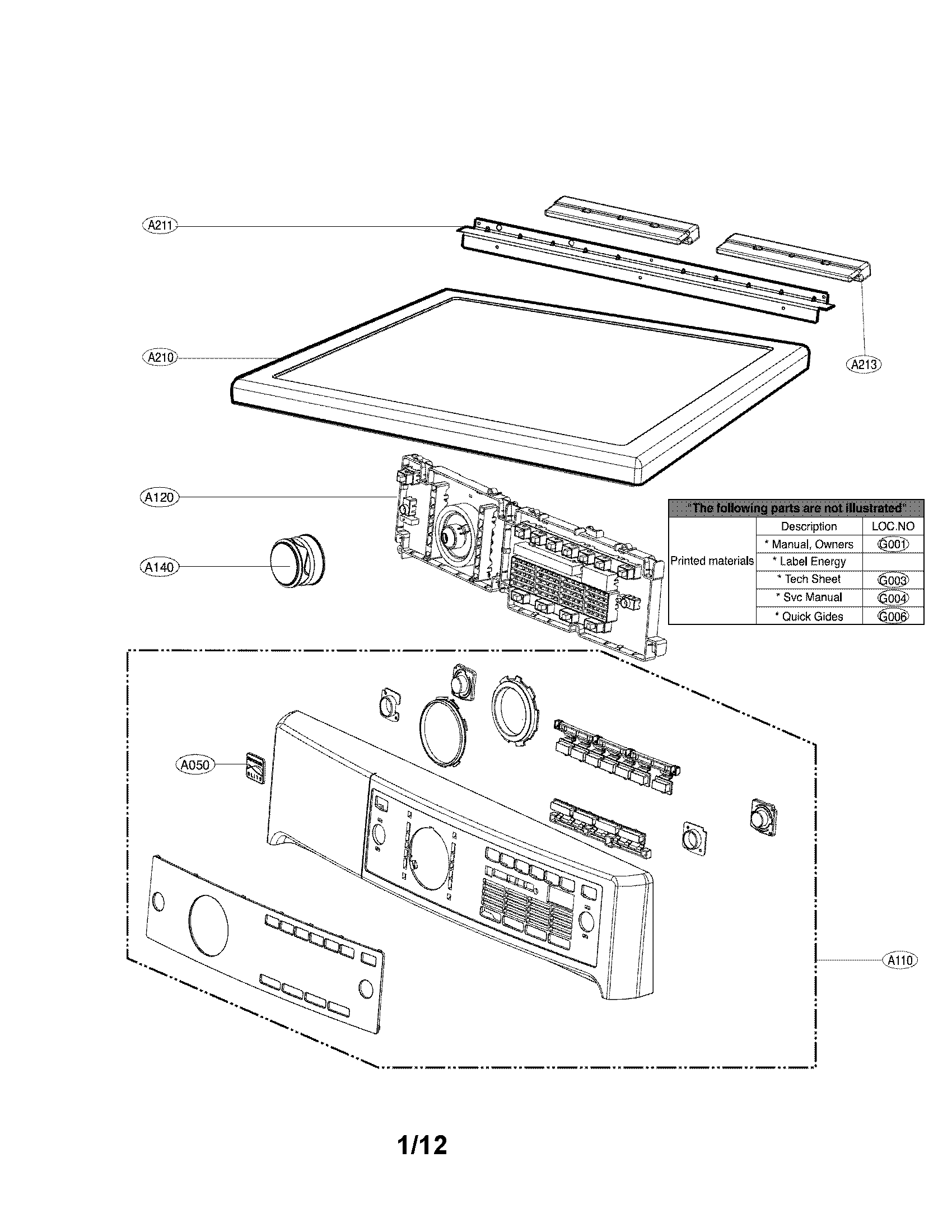 Control panel and plate assembly parts