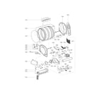 Kenmore Elite 79681532210 drum and motor assembly parts diagram