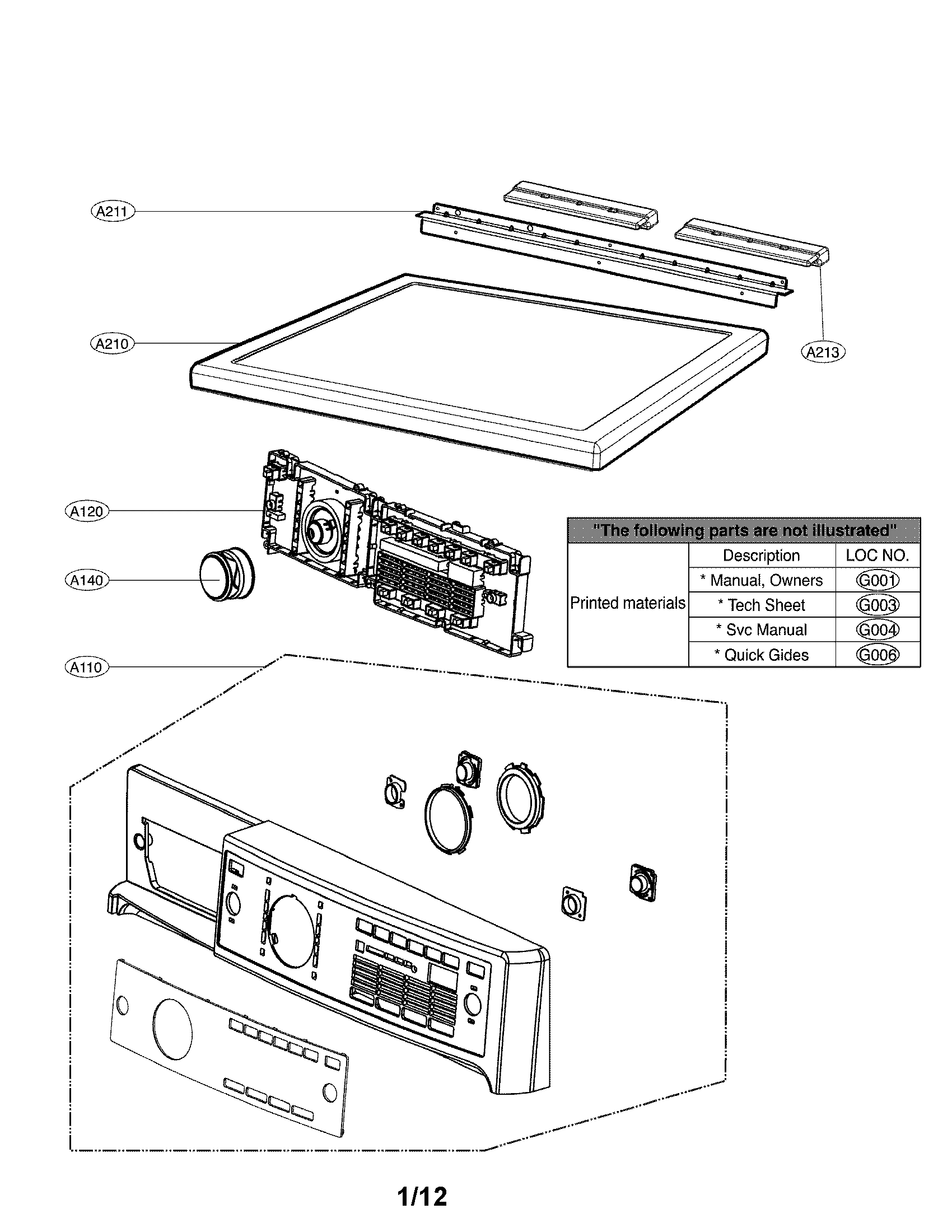 Control panel and plate assembly parts