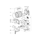 Kenmore Elite 79681548210 drum and motor assembly parts diagram