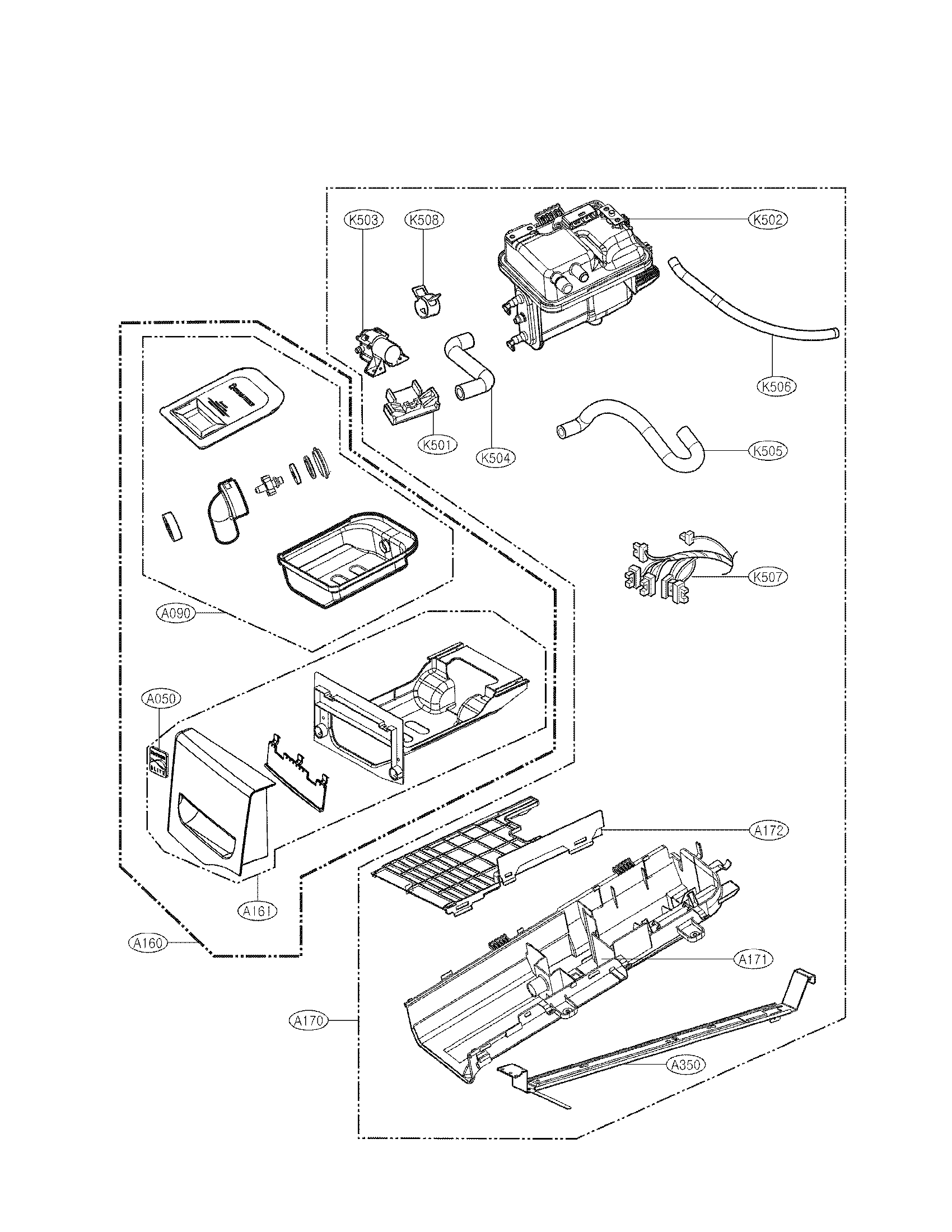 PANEL DRAWER ASSEMBLY AND GUISE ASSEMBLY PARTS