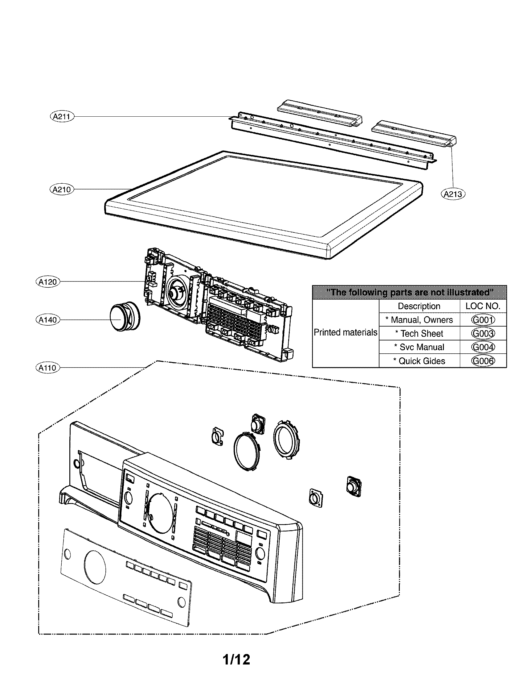 Control panel and plate assembly parts