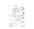 Kenmore Elite 79691532210 drum and motor assembly parts diagram
