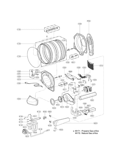 Drum and motor assembly parts
