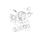 LG DLG2251W cabinet and door assembly parts diagram