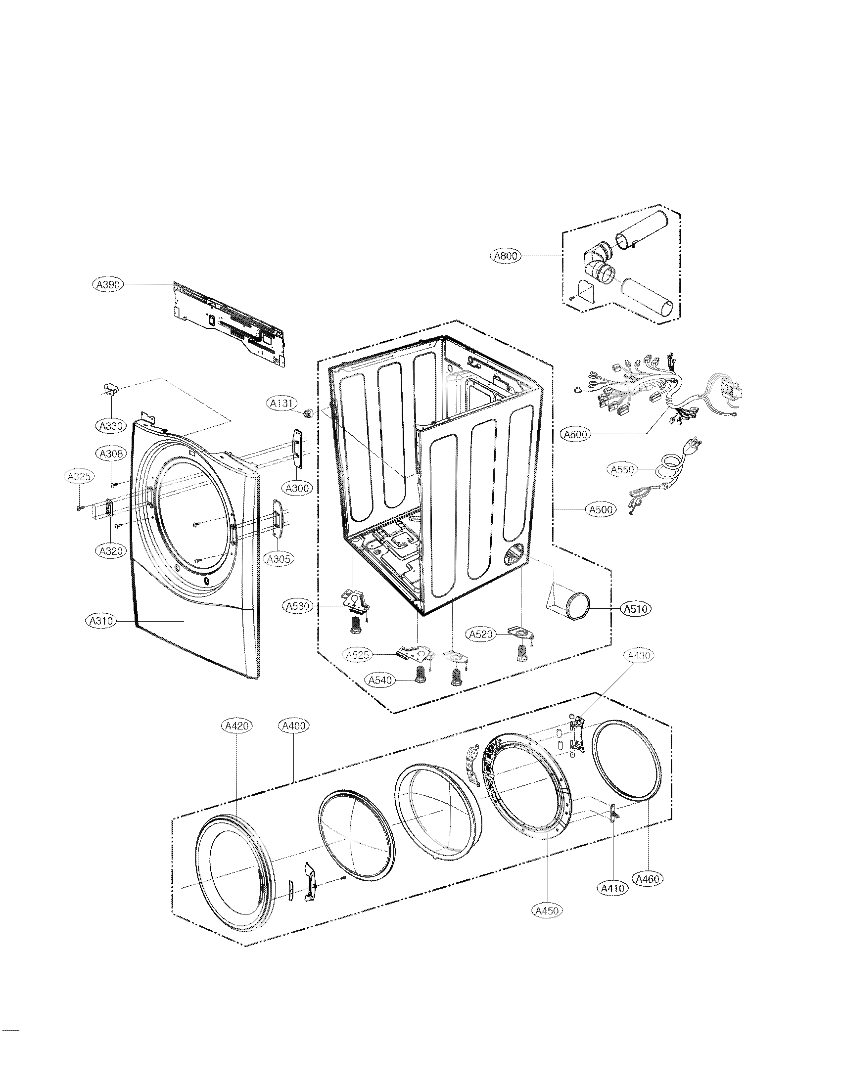 Cabinet and door assembly parts