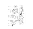 LG DLEX3470W drum and motor assembly parts diagram