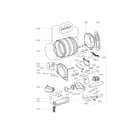LG DLE2250W drum and motor assembly parts diagram