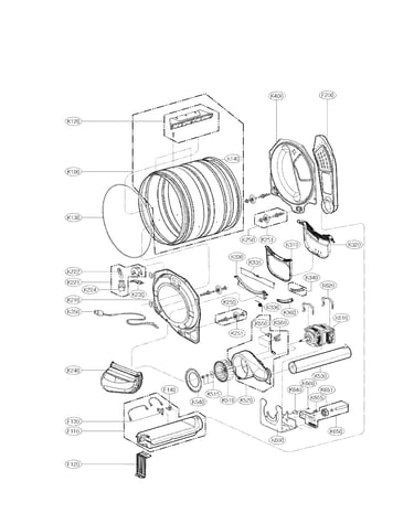 Drum and motor assembly parts