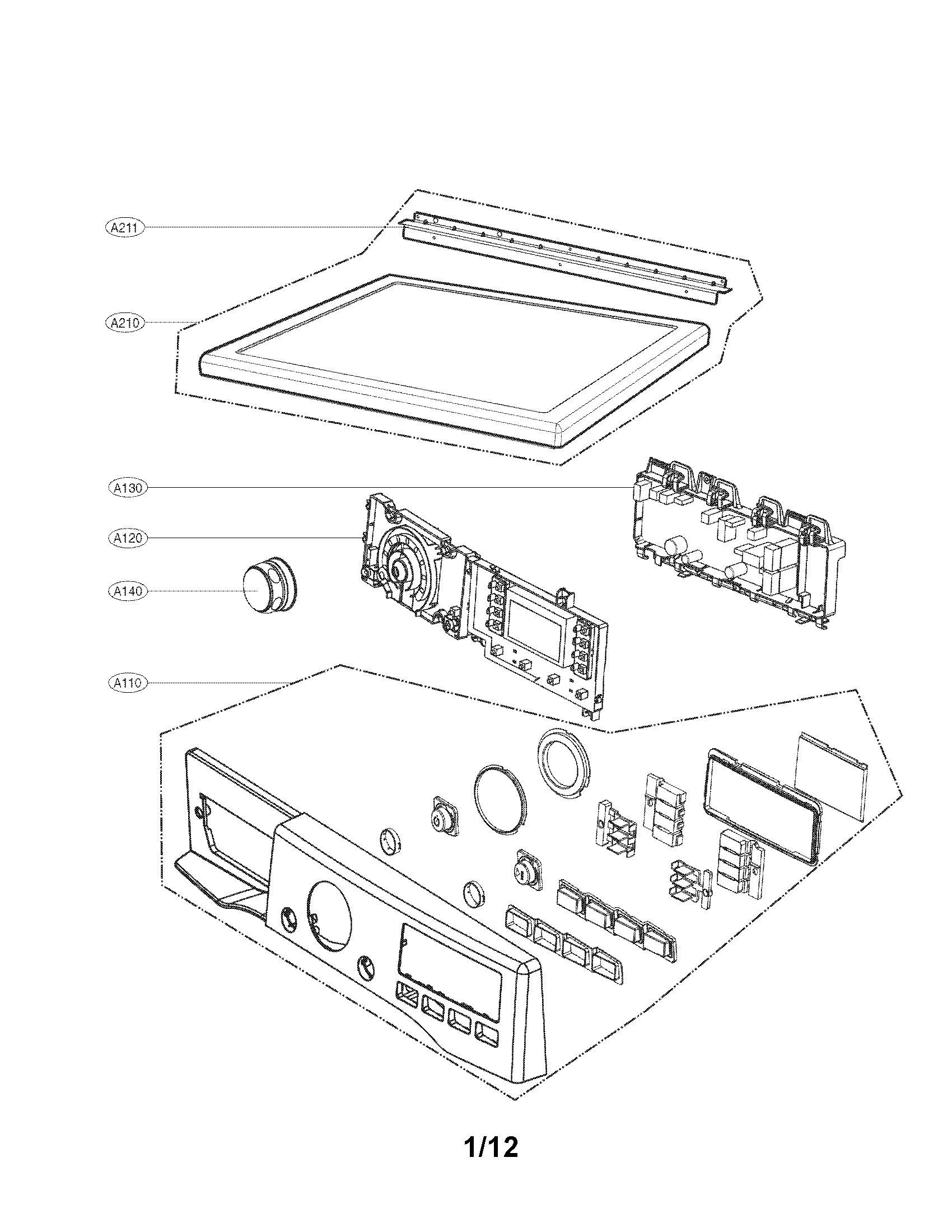 Control panel and plate assembly parts