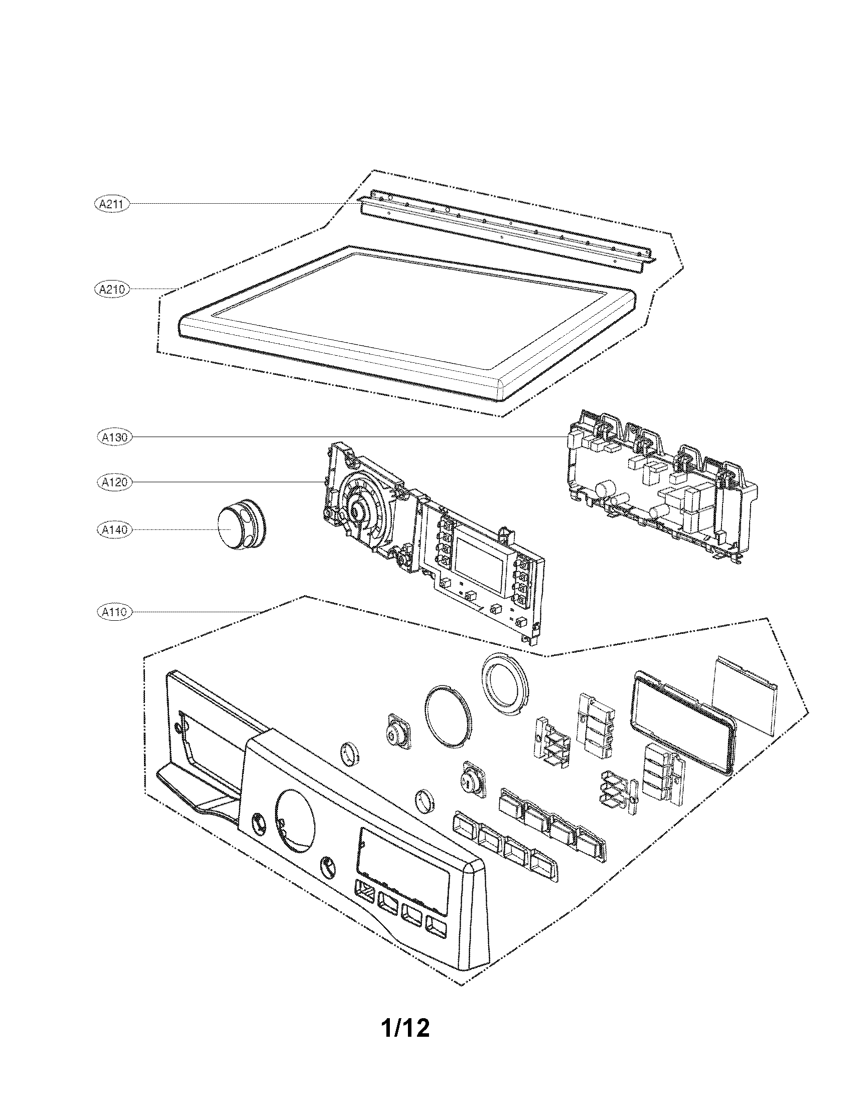 Control panel and plate assembly parts