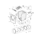 LG DLGX3471V cabinet and door assembly parts diagram