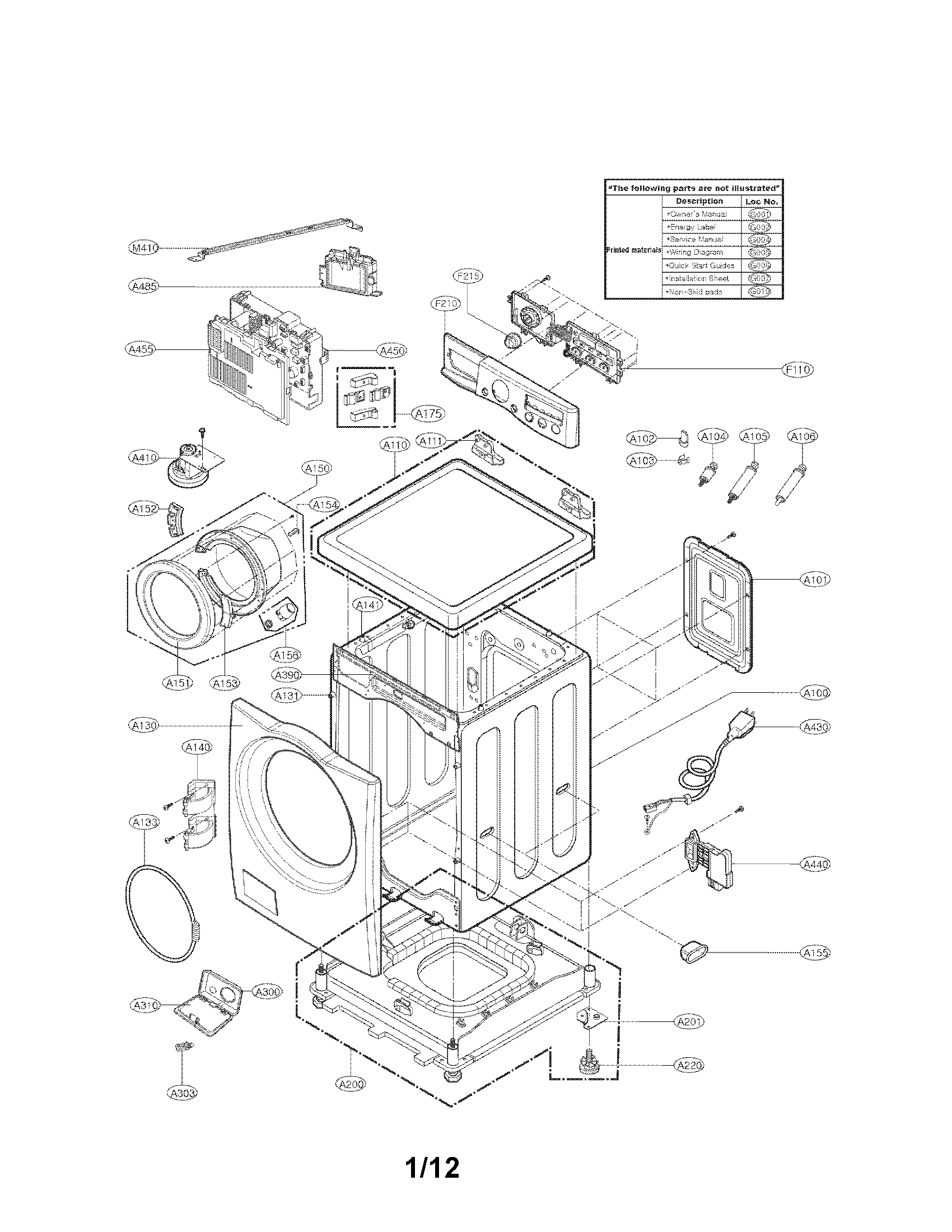 CABINET AND CONTROL PANEL ASSEMBLY PARTS