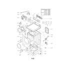 LG WM3470HVA/00 cabinet and control panel assembly parts diagram