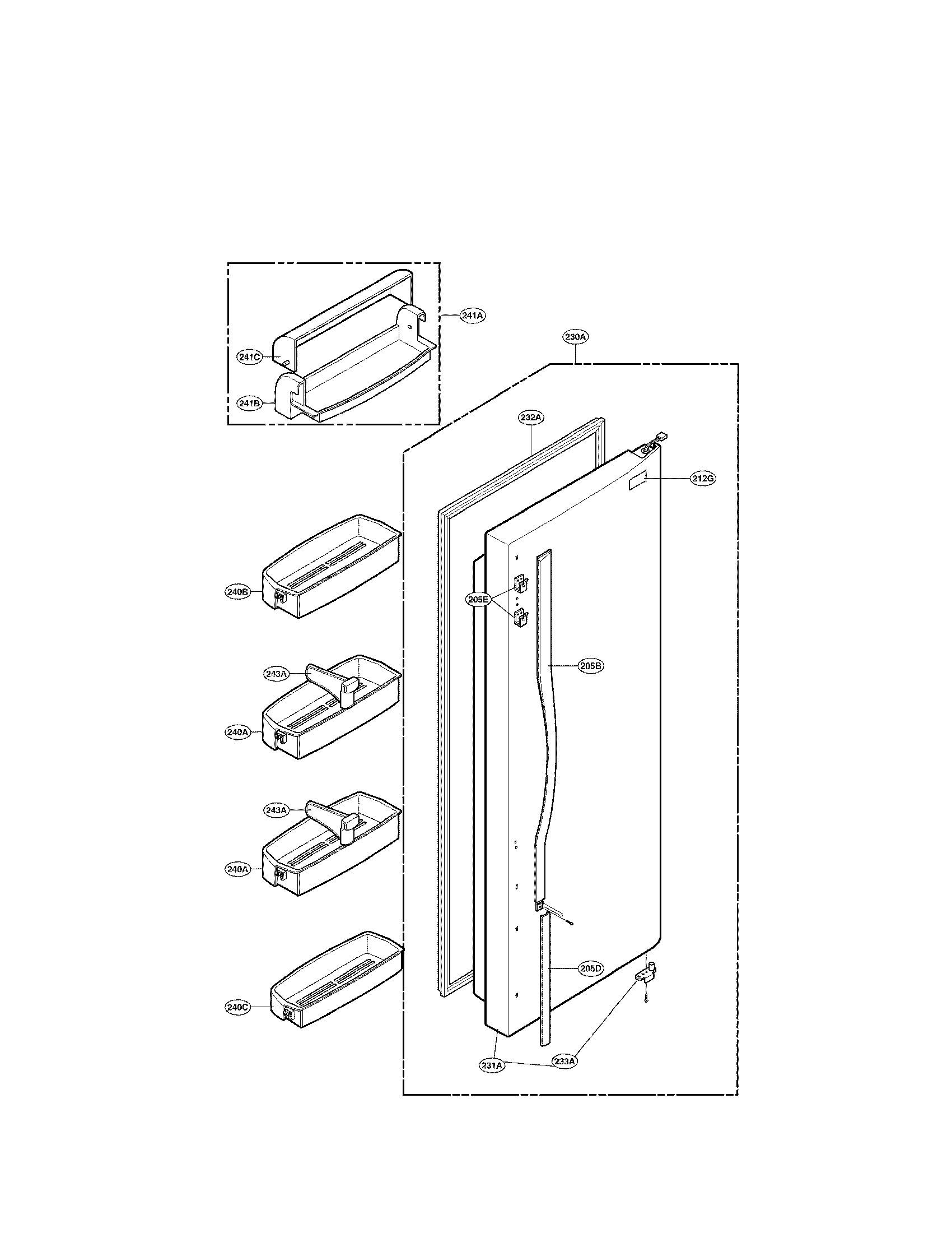Refrigerator door parts
