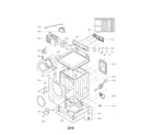 LG WM3070HRA/00 cabinet and control panel assembly parts diagram