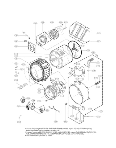 Drum and tub assembly parts