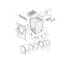 LG DLE8377WM cabinet and door assembly parts diagram