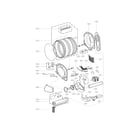 LG DLE8377WM drum and motor assembly parts diagram