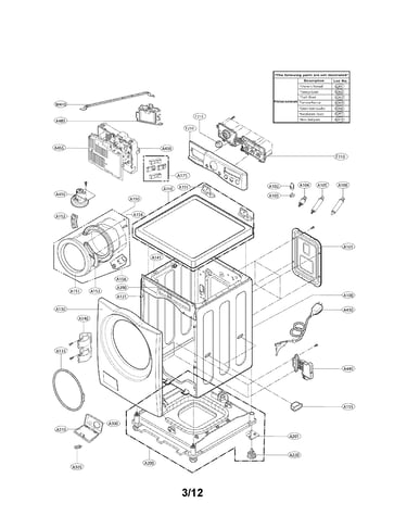 Cabinet and control panel assembly parts
