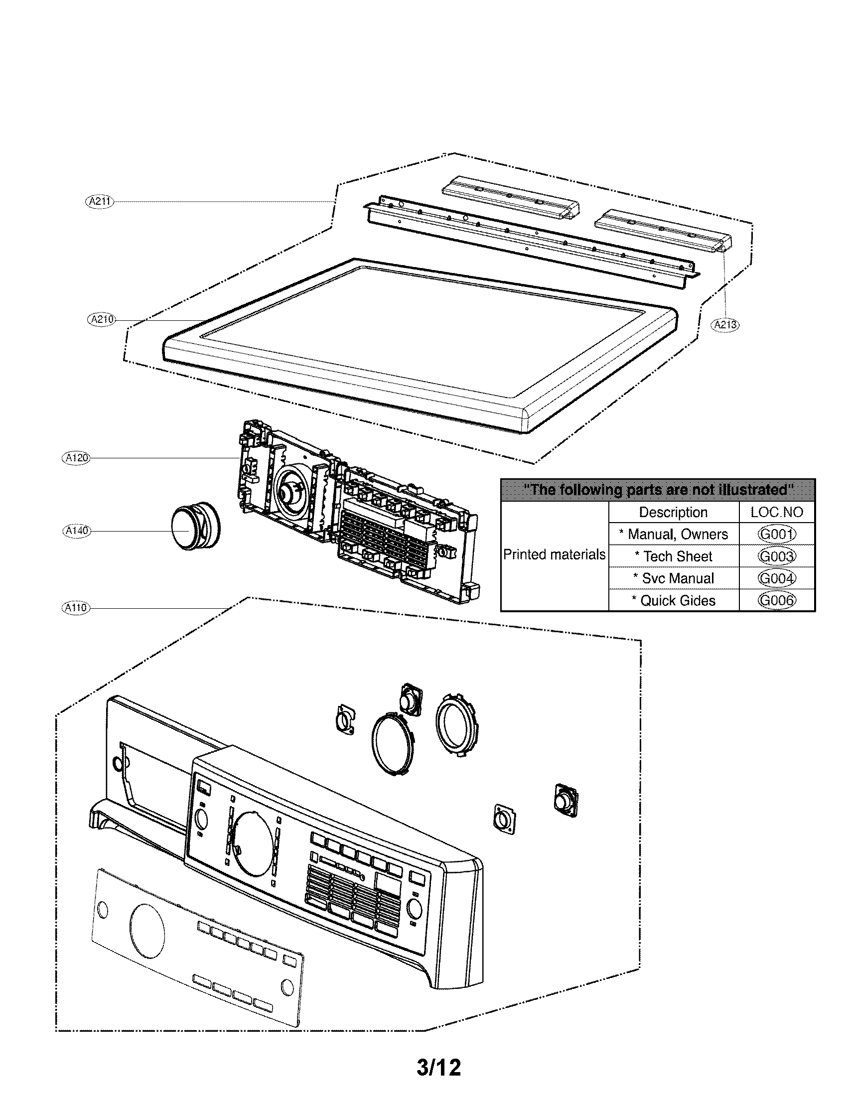 Control panel and plate assembly parts