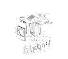 Kenmore Elite 79681472210 cabinet and door assembly parts diagram
