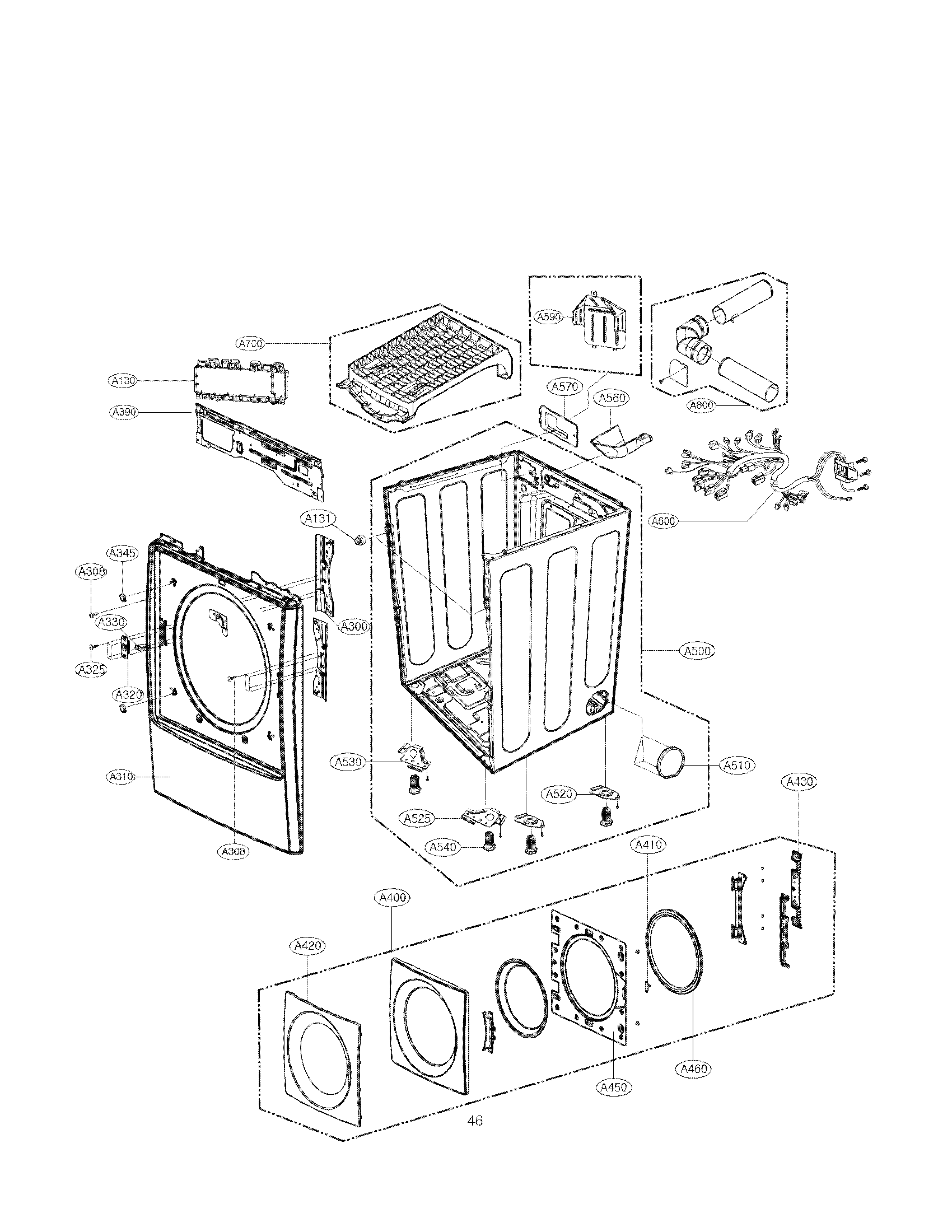 Cabinet and door assembly parts