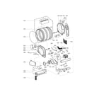 Kenmore Elite 79681472210 drum and motor assembly parts diagram