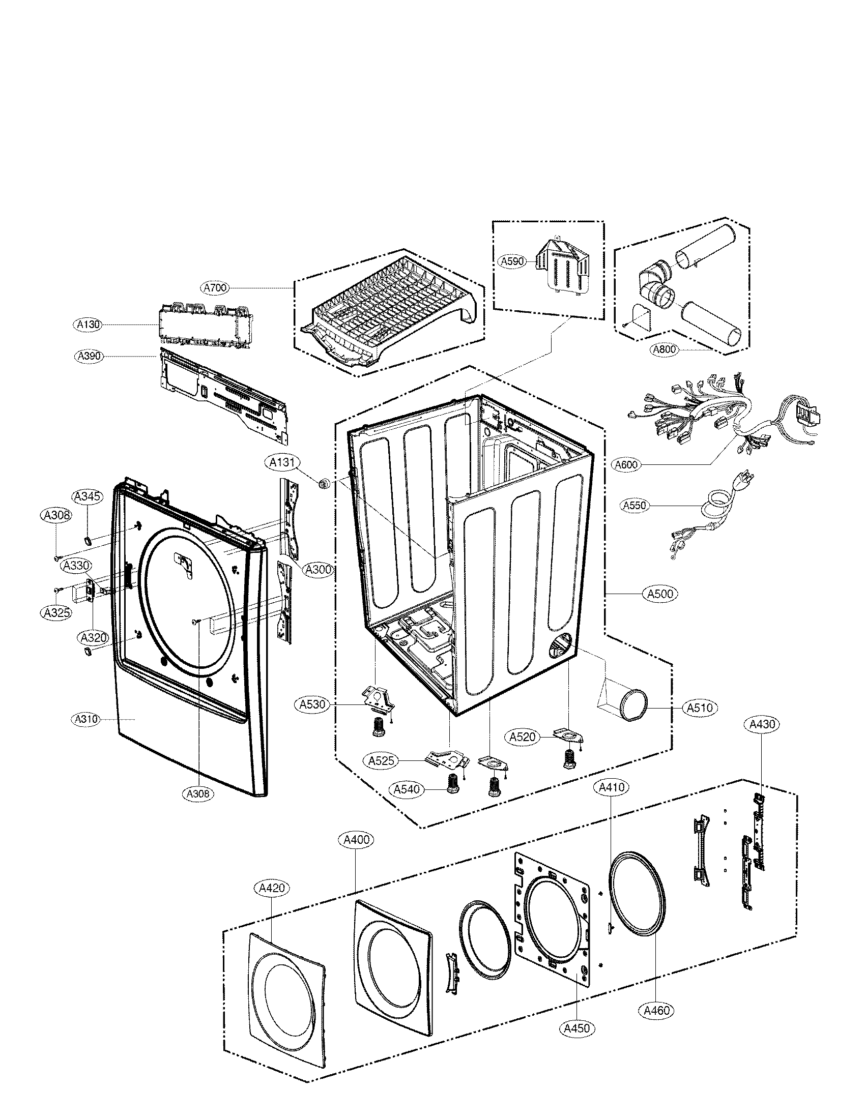 Cabinet and door assembly parts