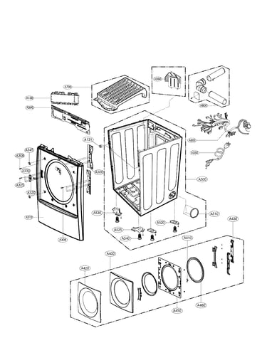 Cabinet and door assembly parts