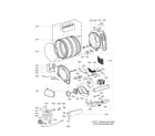 Kenmore Elite 79691472210 drum and motor assembly parts diagram