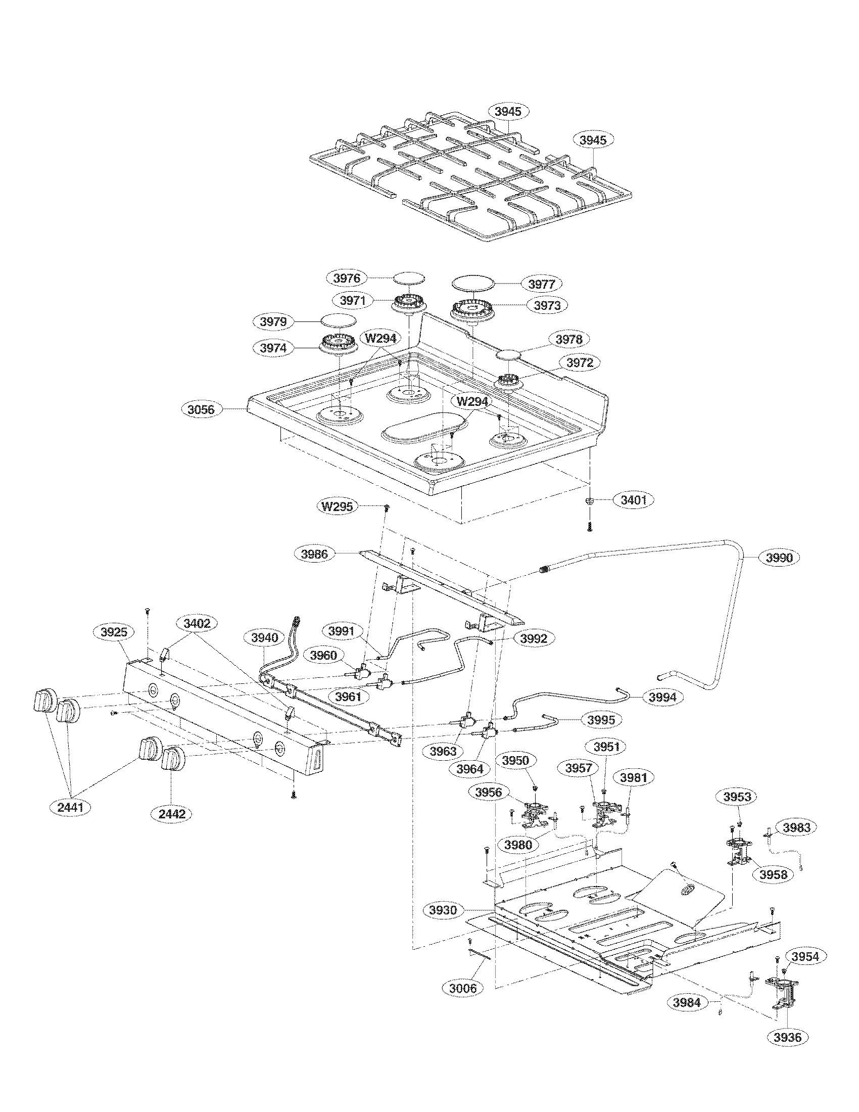 Cooktop parts