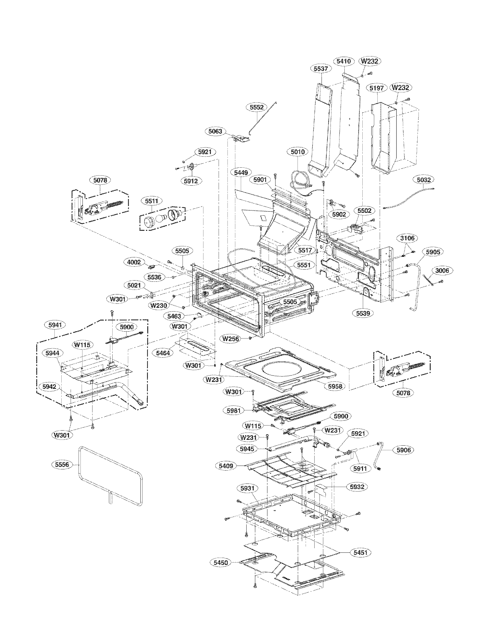 Upper cavity parts
