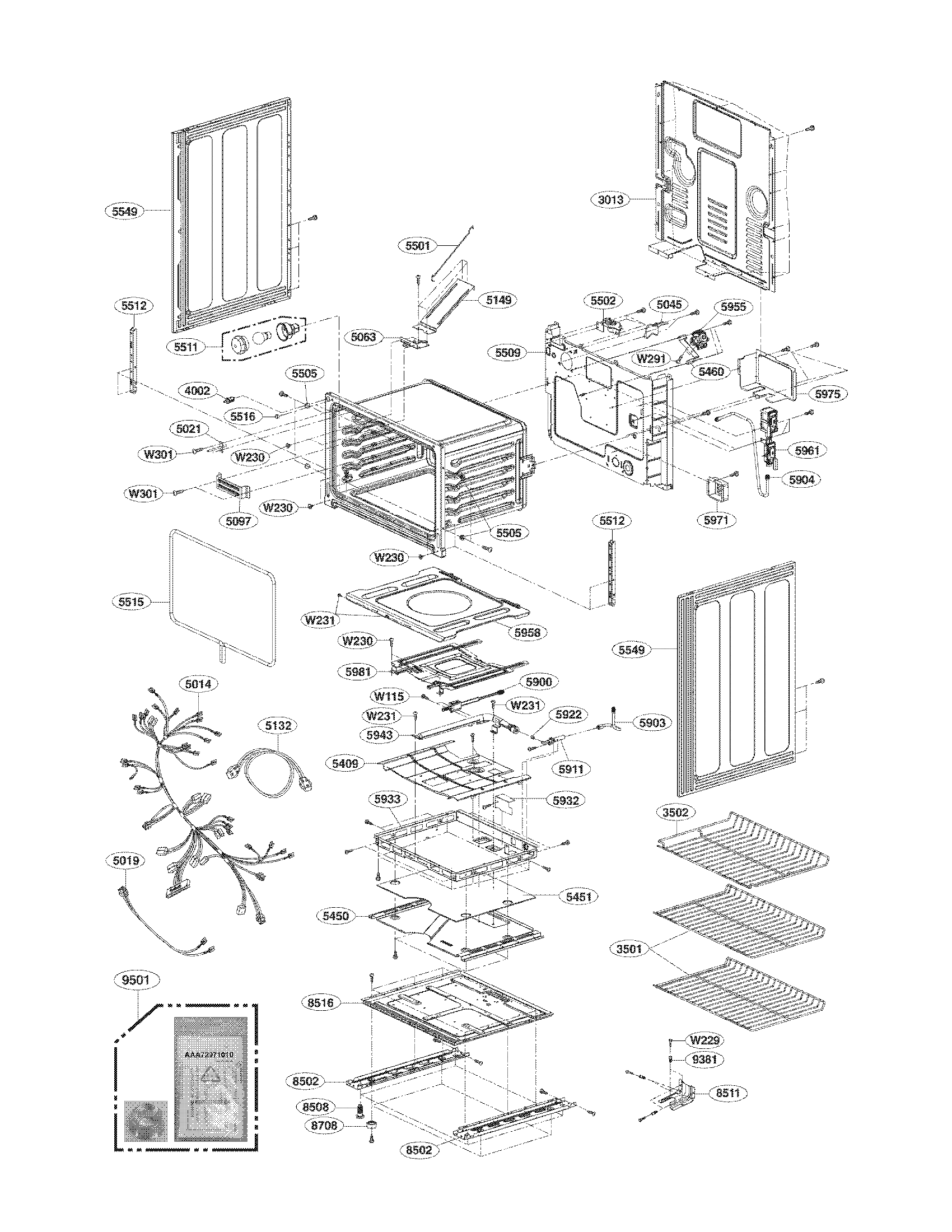 Lower cavity parts