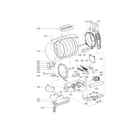 LG DLEX5170W drum and motor assembly parts diagram