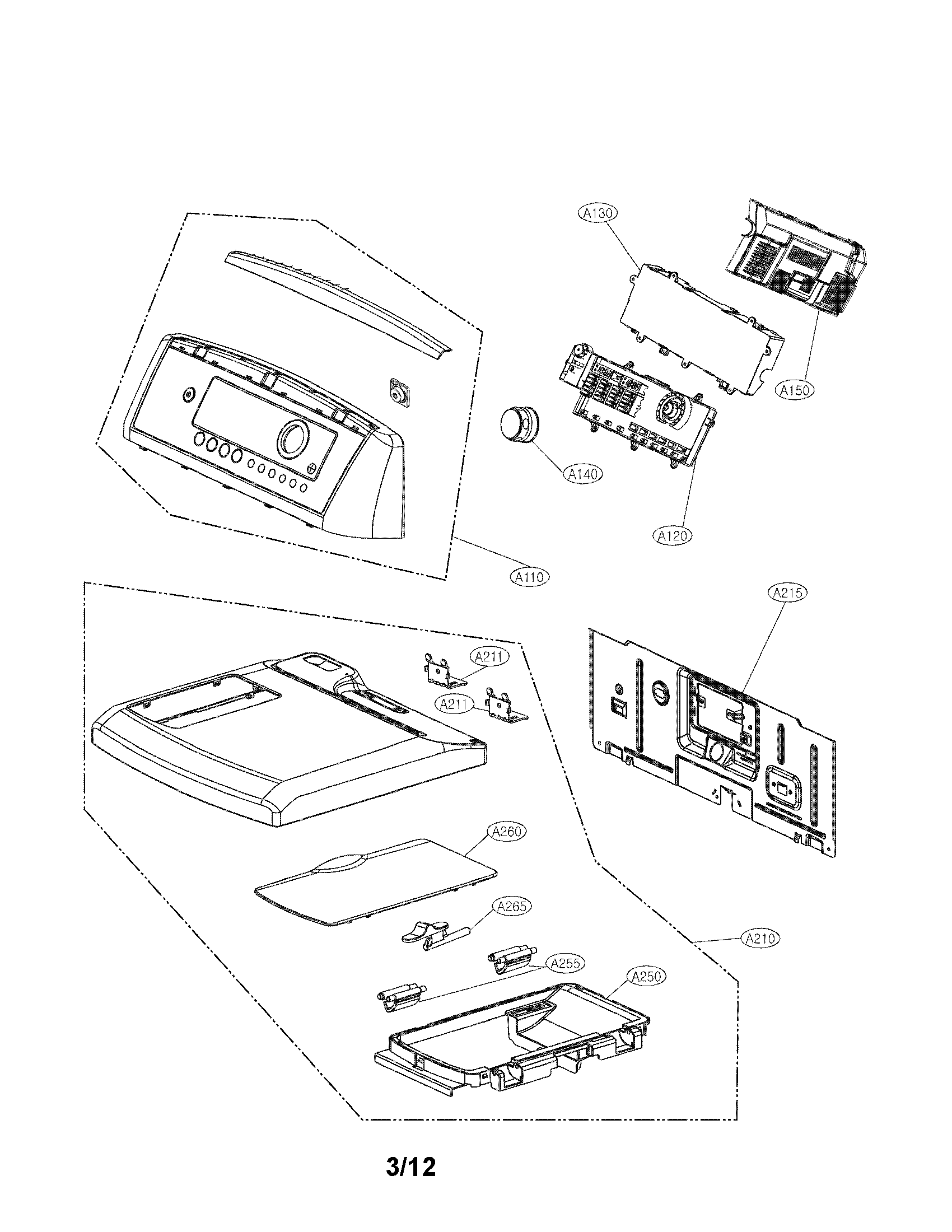 Control panel and plate assembly parts