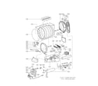 LG DLGX5171W drum and motor assembly part diagram